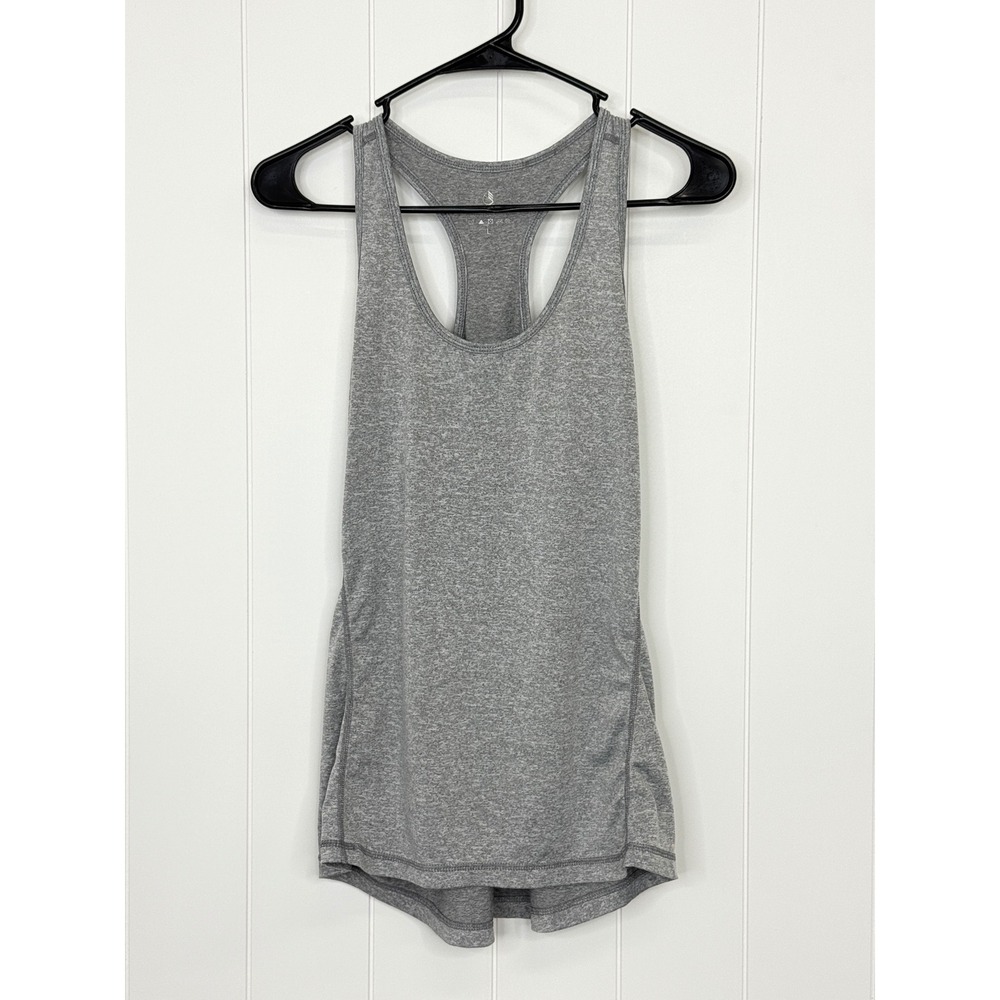 Icyzone Open Back Racerback Tank Women L Gray Yoga Running Gym Athleisure
